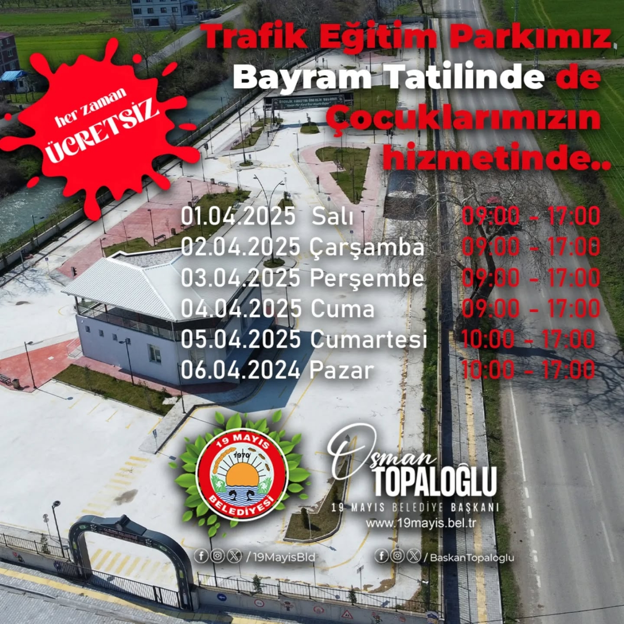 19 Mayıs ilçesinde Çocuk Trafik Eğitim Parkuru bayramda hizmet verecek
