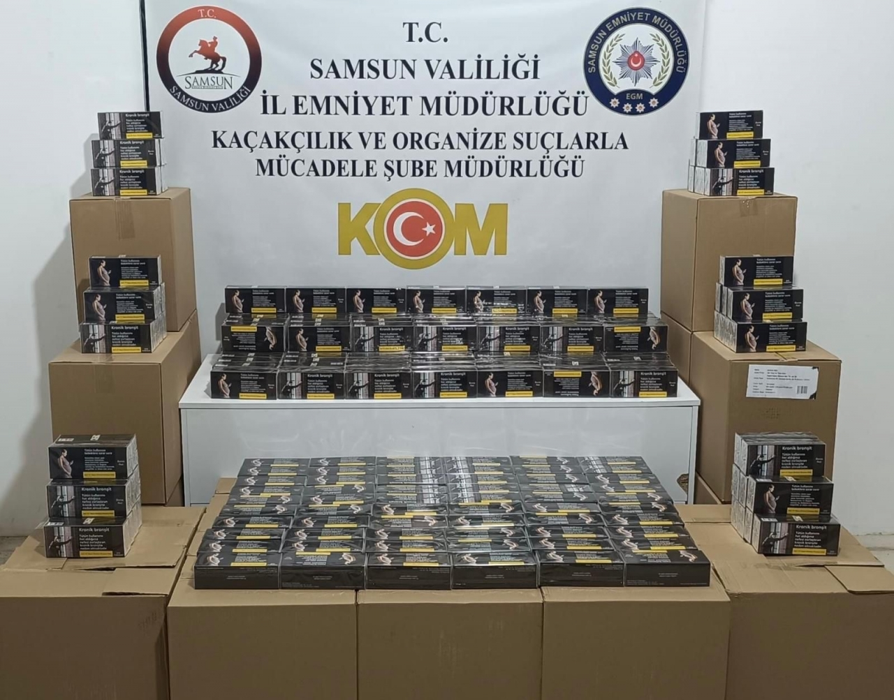 Samsun'da 250 bin makaron ele geçirildi