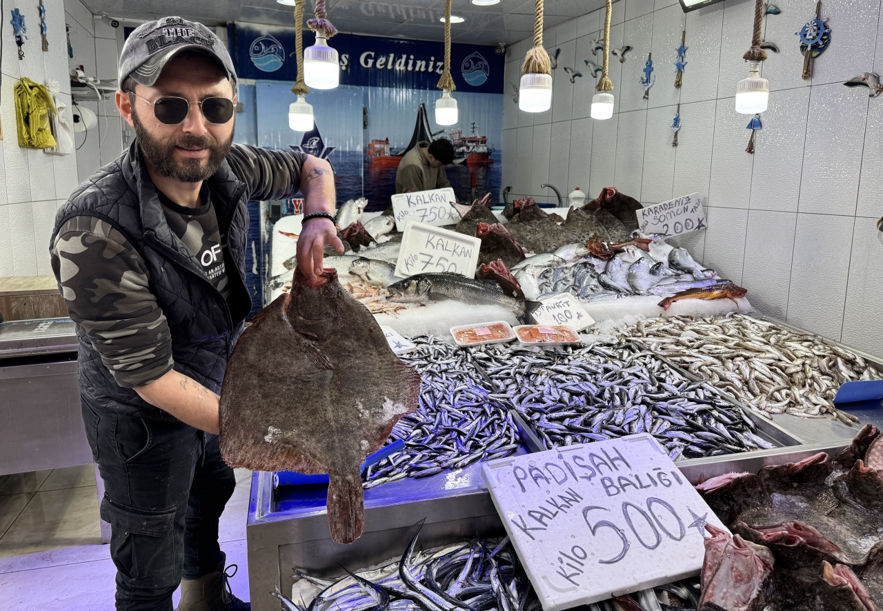 Sinop'ta tezgahlar bol miktarda avlanan kalkan balığıyla süslendi