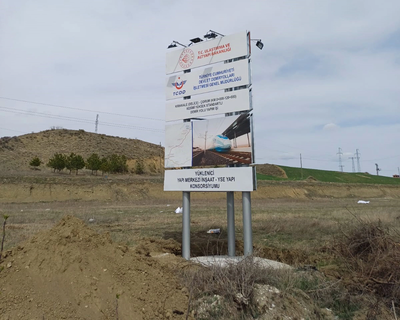 Çorum’un Hızlı Treni İçin Tabela Dikildi