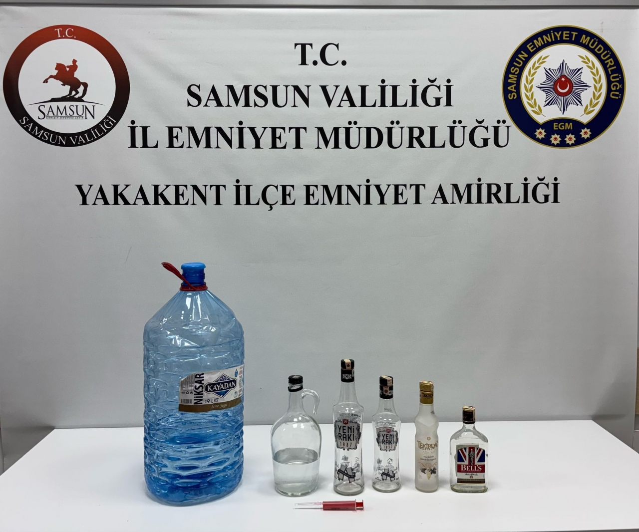 Samsun’da sahte içki operasyonunda bir kişi yakalandı