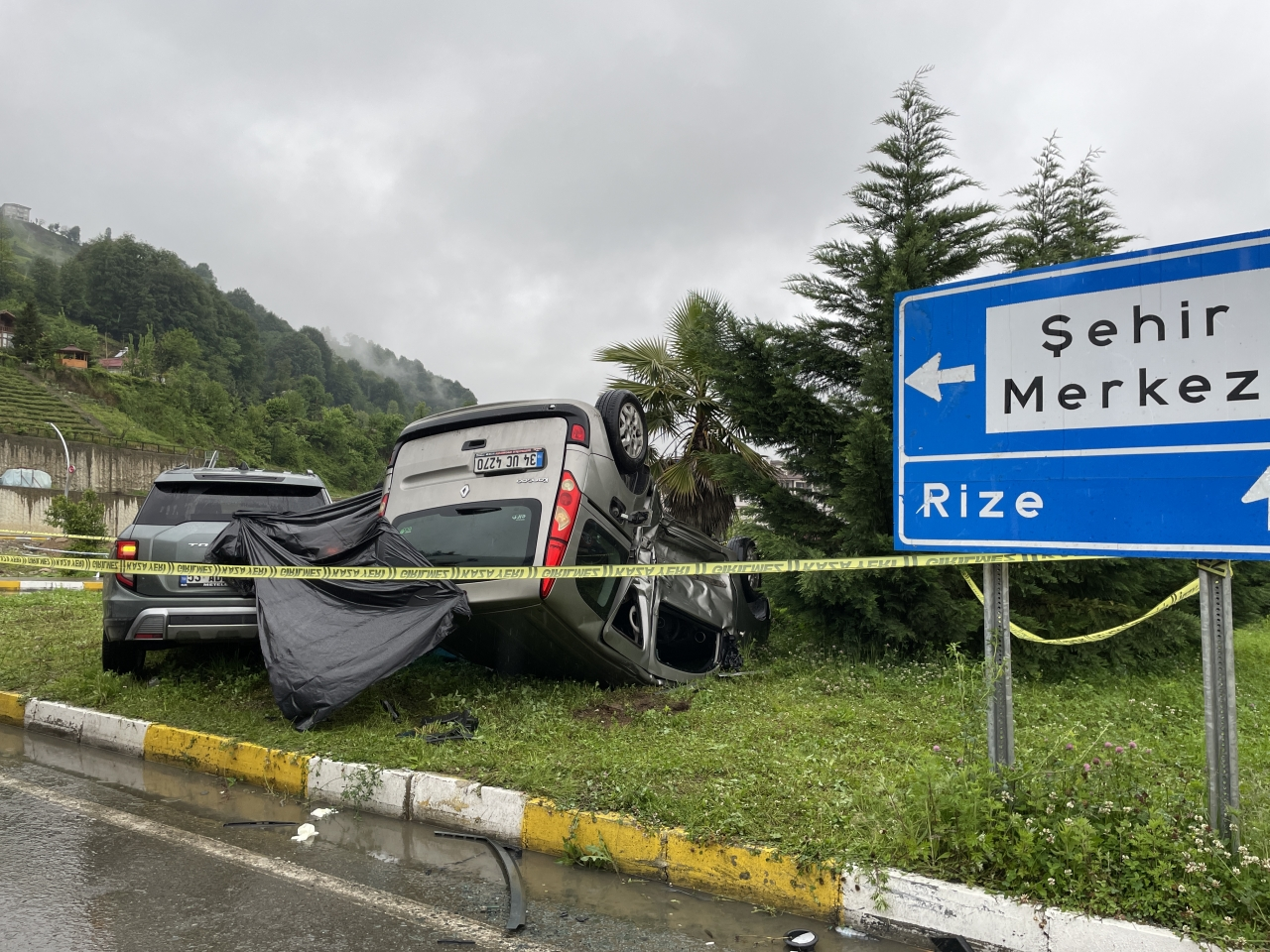 Rize'de hafif ticari araç ile cipin çarpıştığı kazada 1 kişi öldü