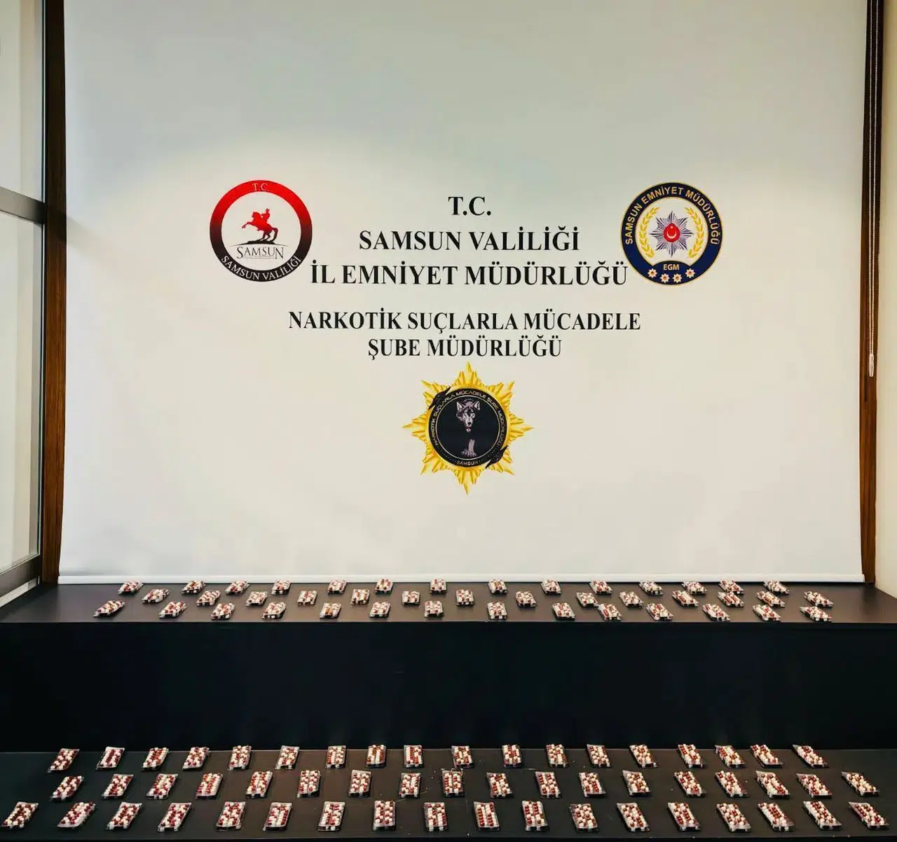 Samsun'da uyuşturucu operasyonunda 2 bin 300 sentetik ecza ele geçirildi
