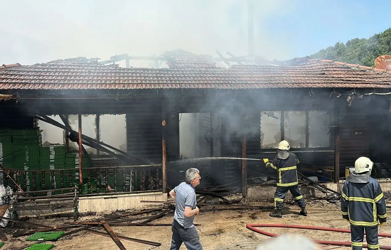 Sinop'ta kereste fabrikasının yemekhanesinde çıkan yangın söndürüldü