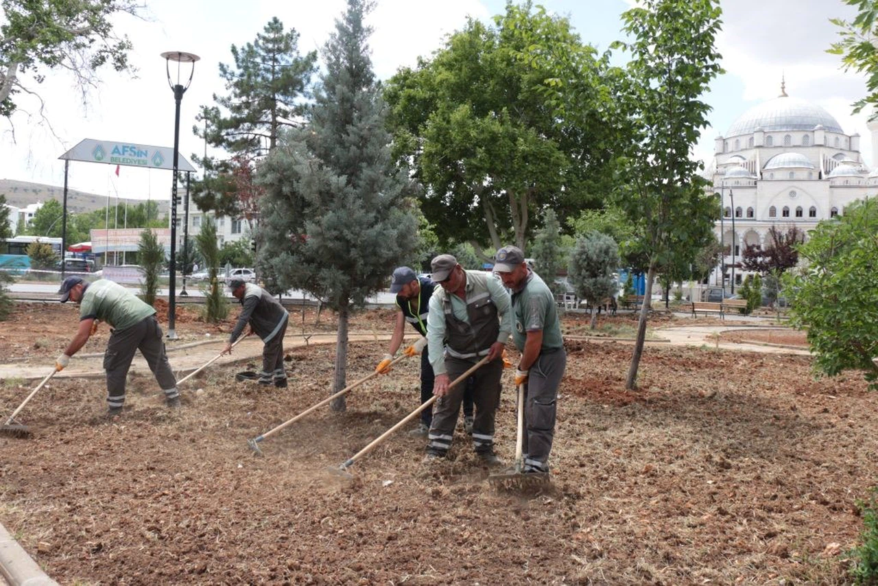 Belediye, Afşin’de Peyzaj Çalışması Yapıyor  