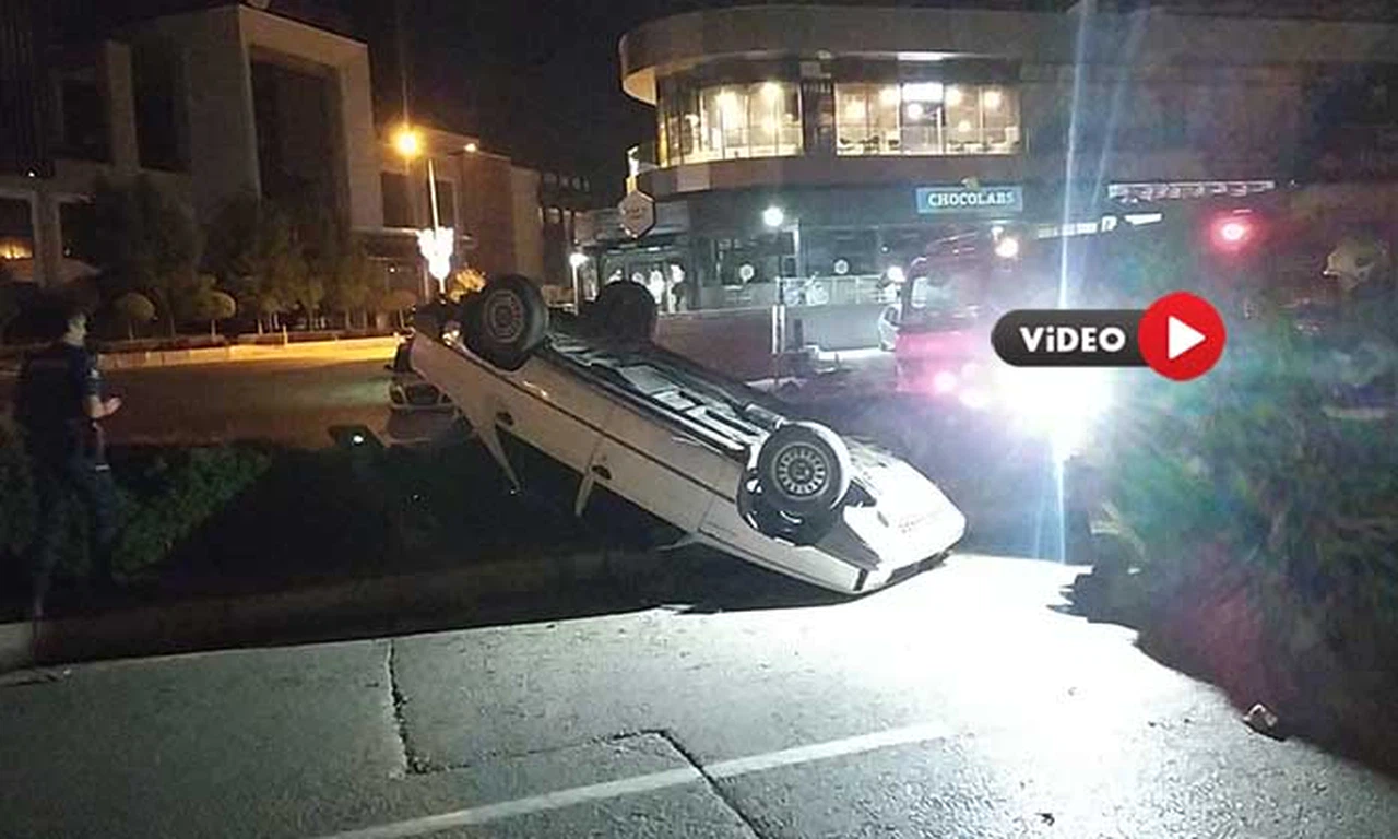 Otomobil Takla Attı, Sürücü Ölümden Döndü