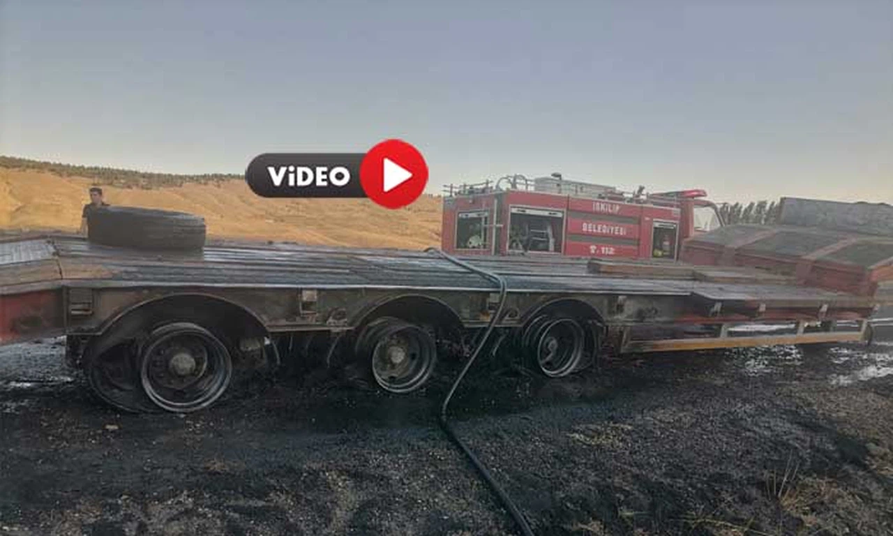 İş Makinesi Taşıyan TIR Küle Döndü