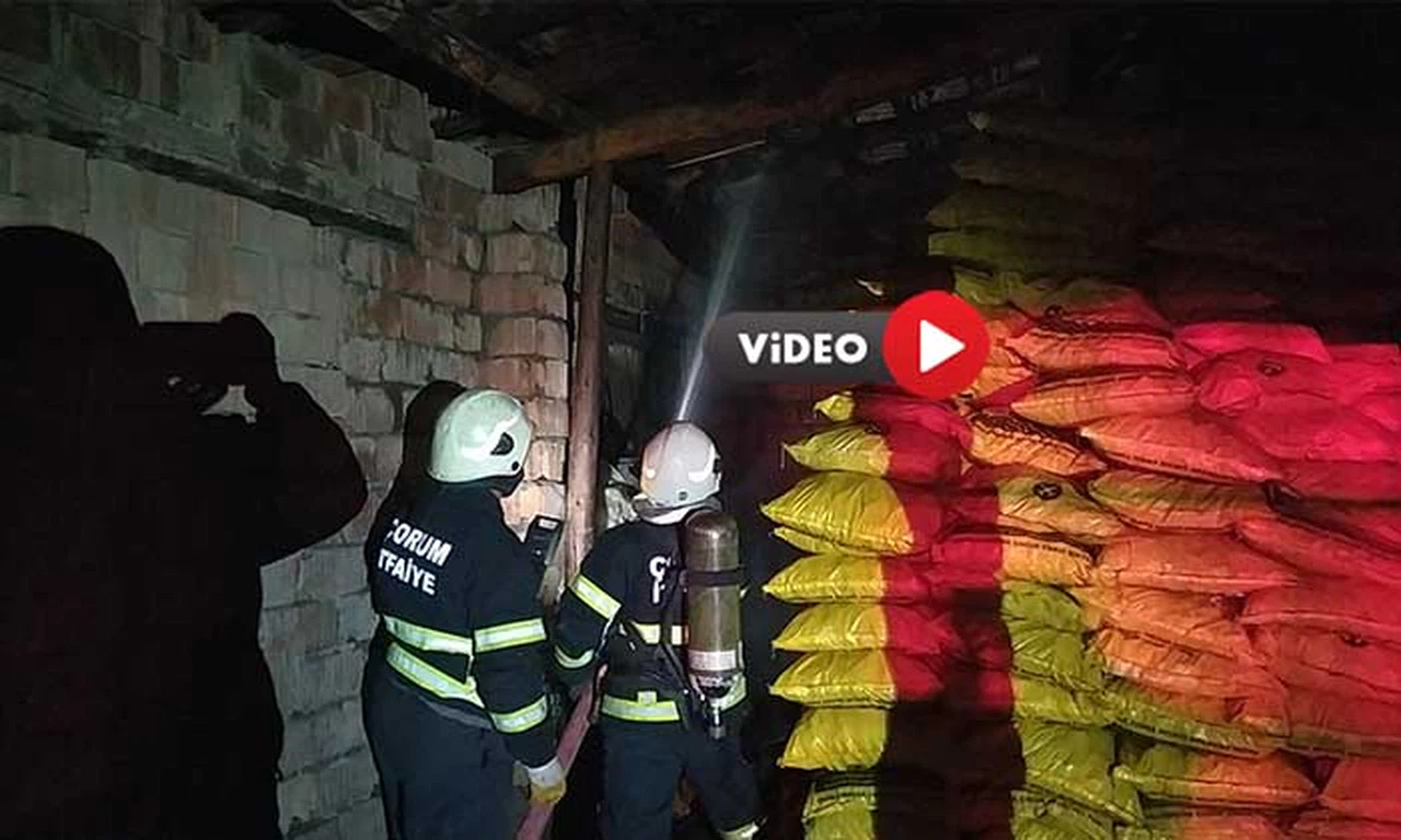 Kömür Satılan İş Yerinde Korkutan Yangın  
