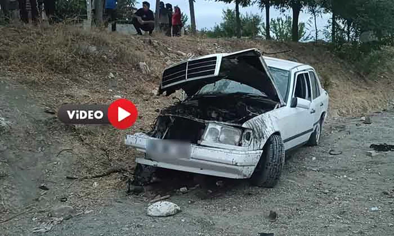 Otomobil Dereye Uçtu: 1 Yaralı