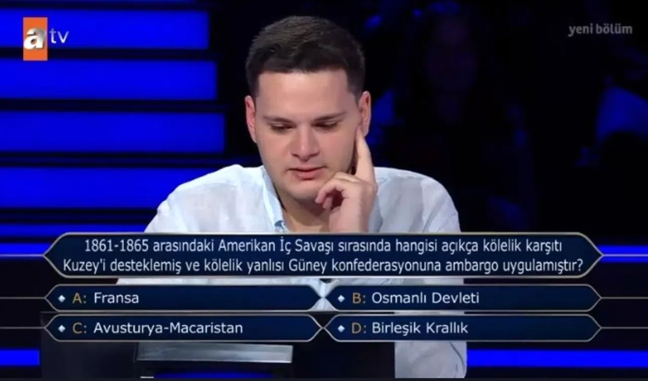 1861-1865 Ortasında Amerikan İç Savaşı Sırasında Hangisi Açıkça Kölelik Zıddı Kuzey'i Desteklemiş ve Kölelik Yanlısı Güney Konfederasyonuna Ambargo
