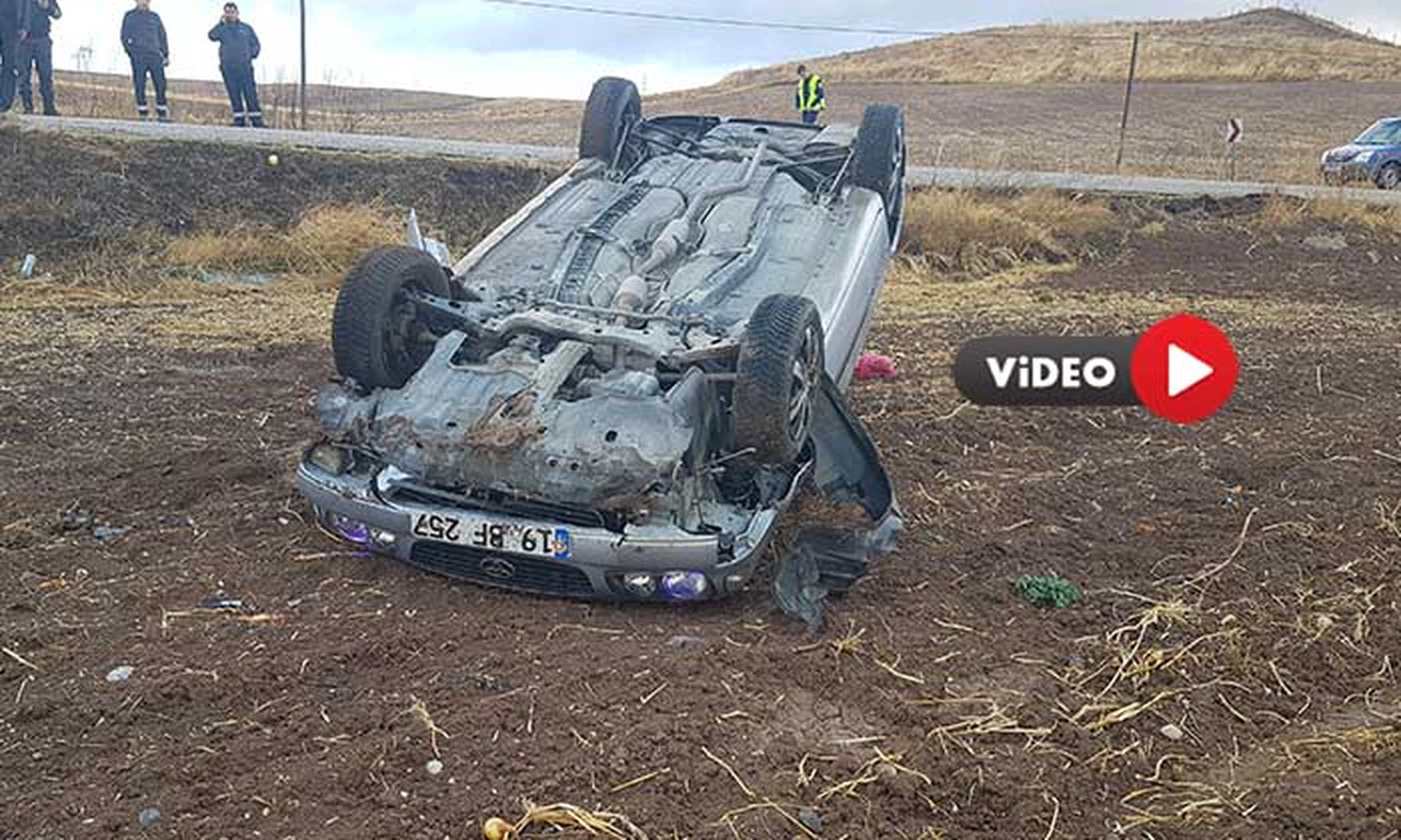 Kontrolden Çıkan Otomobil Takla Attı, Sürücü Ölümden Döndü