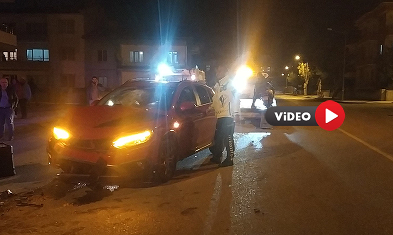 Çorum’da Otomobil İle Motosiklet Birbirine Girdi