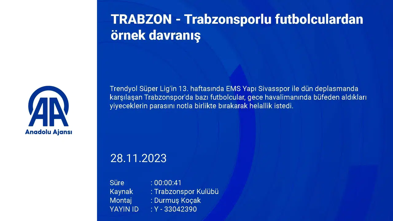 Trabzonsporlu Futbolculardan Örnek Davranış
