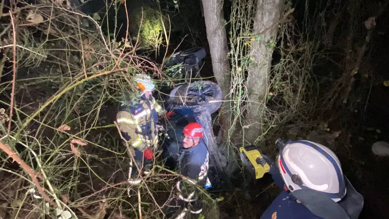 Araba 35 Metrelik Uçurumdan Dere Yatağına Uçtu: 1 Yaralı