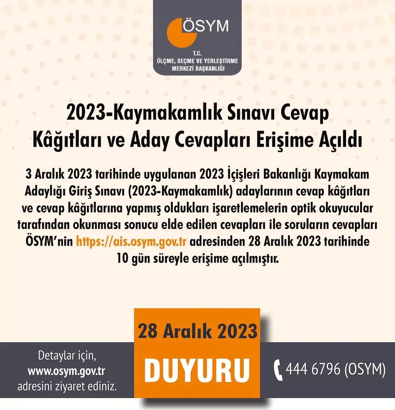 Kaymakamlık İmtihanı Sonuçları Açıklandı