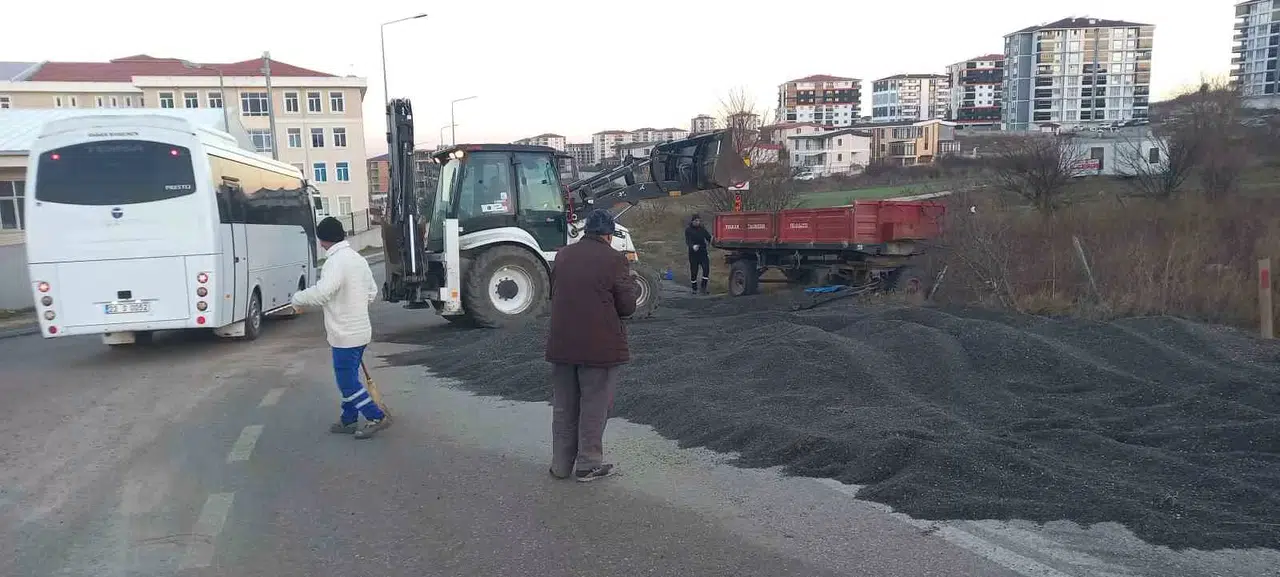 Römork Devrildi: Yol, Ayçiçeği Harmanına Dönüştü