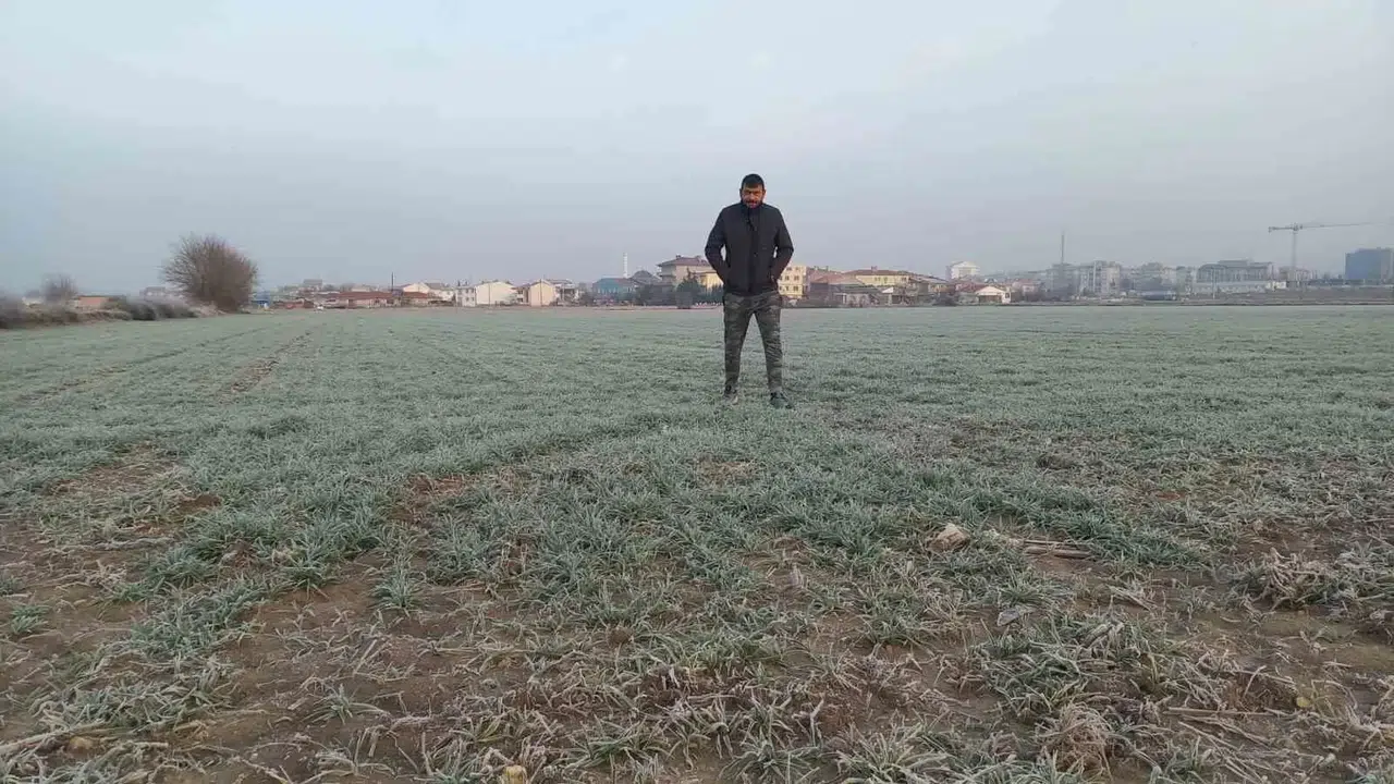 Edirne’de Tarım Toprakları Buz Tuttu