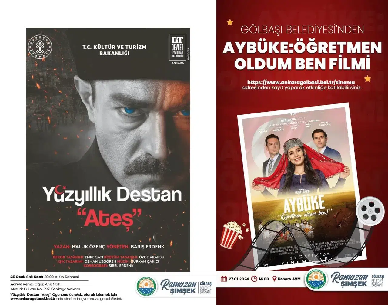 Gölbaşı Belediyesi’nden Fiyatsız Sinema ve Tiyatro Aktiflikleri