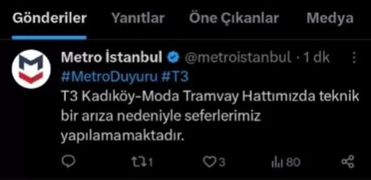 Kadıköy’de Trafo Yangını Nedeniyle Moda Tramvay Sınırı Bir Müddetliğine Durdu