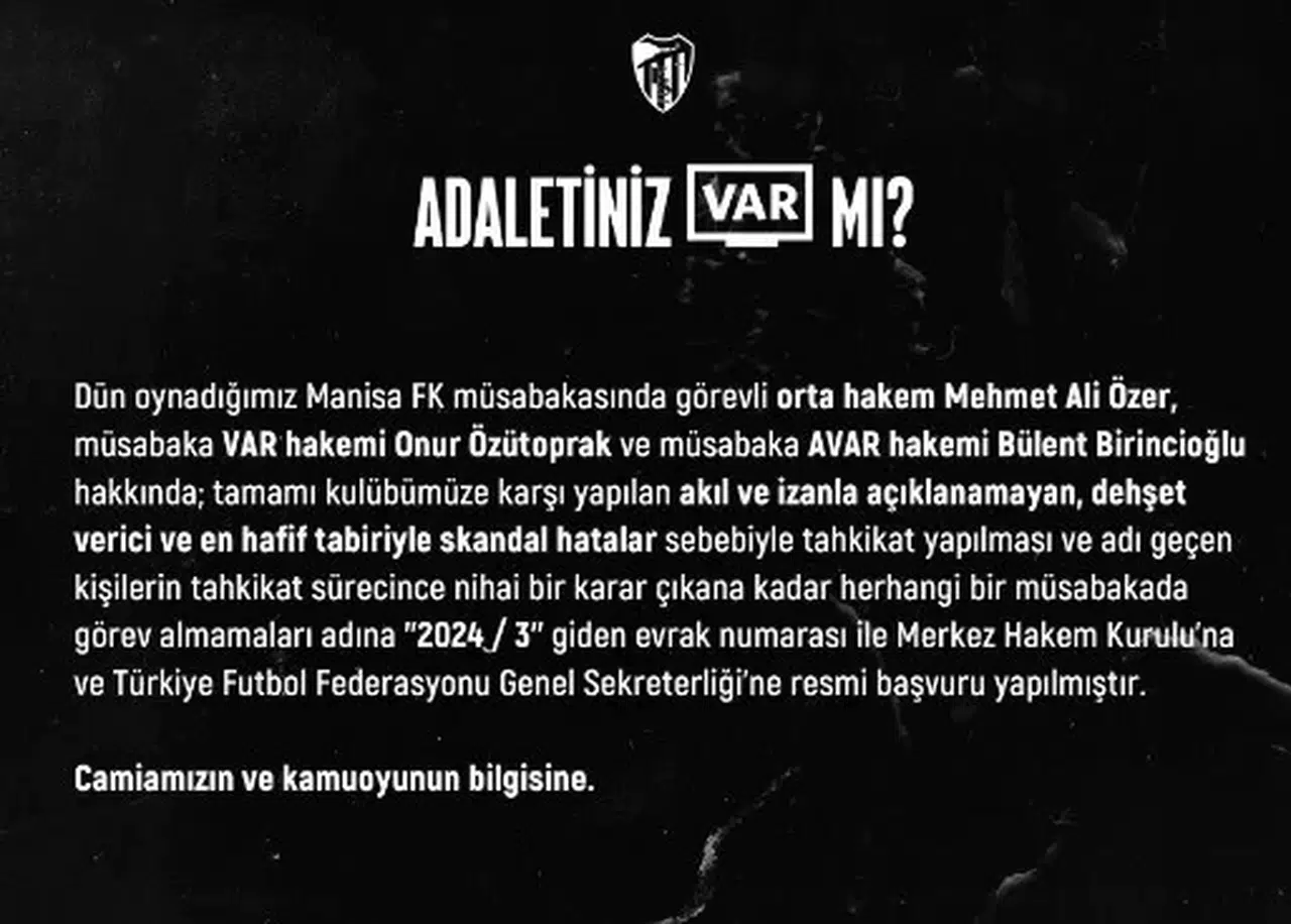 Kocaelispor Hakemlerle İlgili Tff ve Mhk’ye Başvurdu