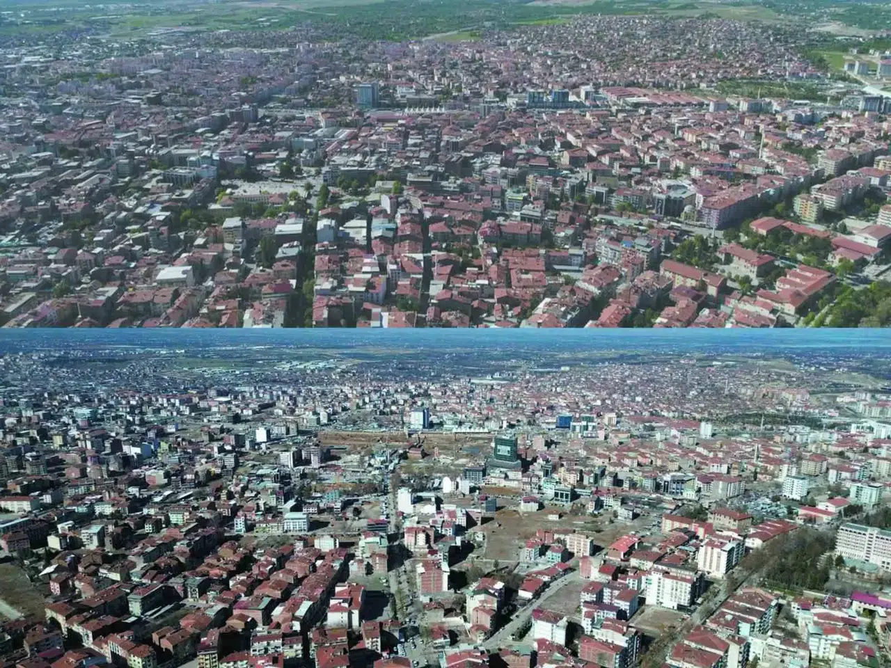 Malatya’da Zelzele Öncesi ve Sonrası Çekilen Manzaralar Yıkımın Boyutunu Gözler Önüne Serdi