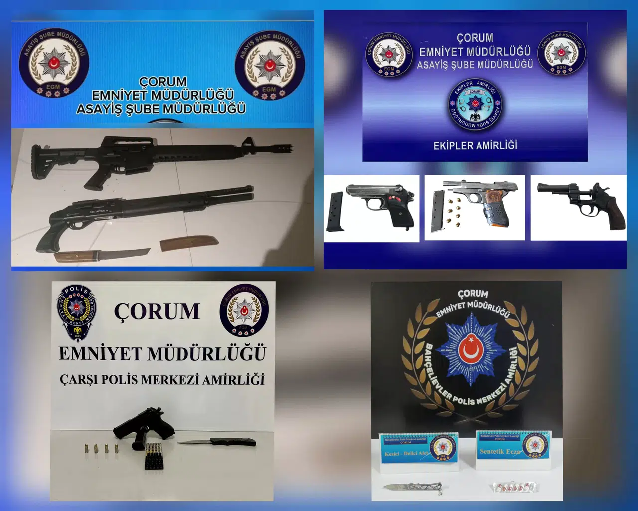 Çorum’da Bir Haftada 25 Adet Silah Ele Geçirildi