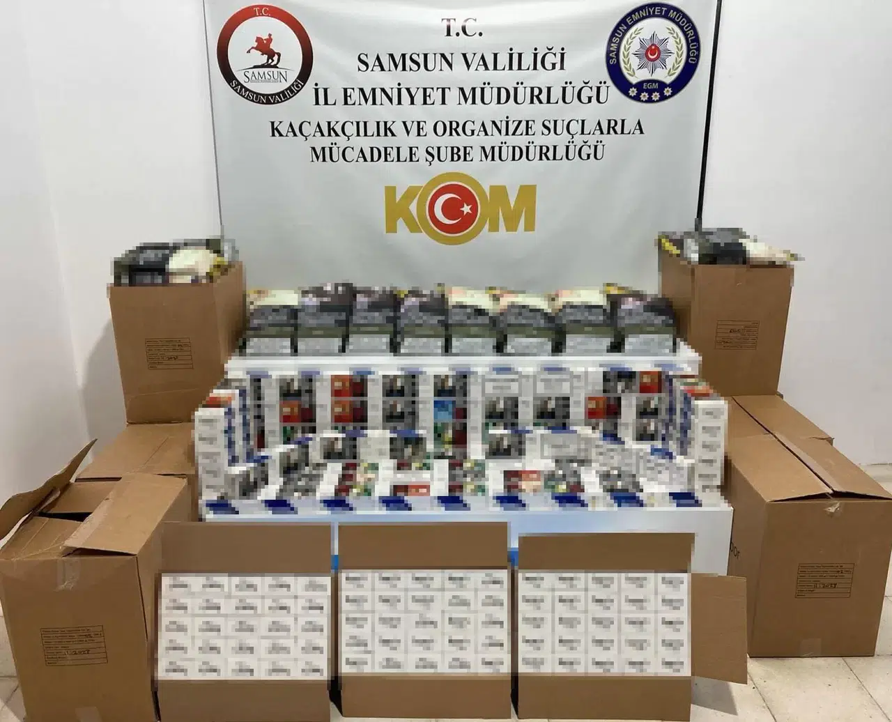 Samsun’da 50 Bin Adet Makaron ve 100 Kilo Düzmece Bandrollü Tütün Ele Geçirildi
