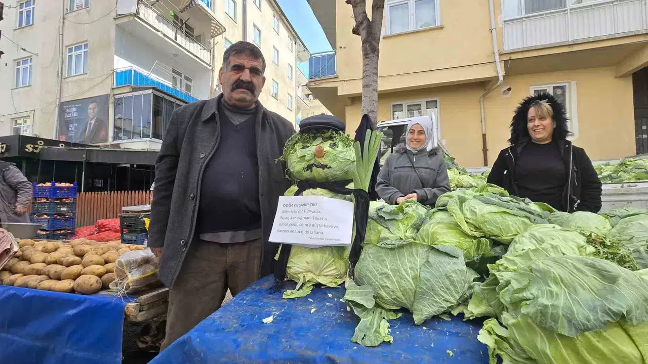 Tokatlılar "Lahana Adamla" Kar Hasreti Giderdi