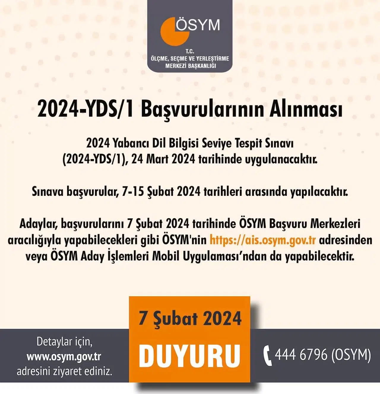 YDS Müracaatları Başladı
