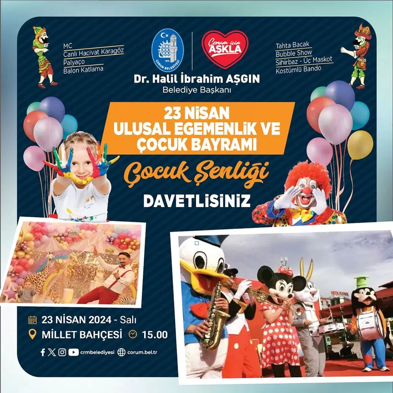 Belediyeden Çorumlulara 23 Nisan daveti