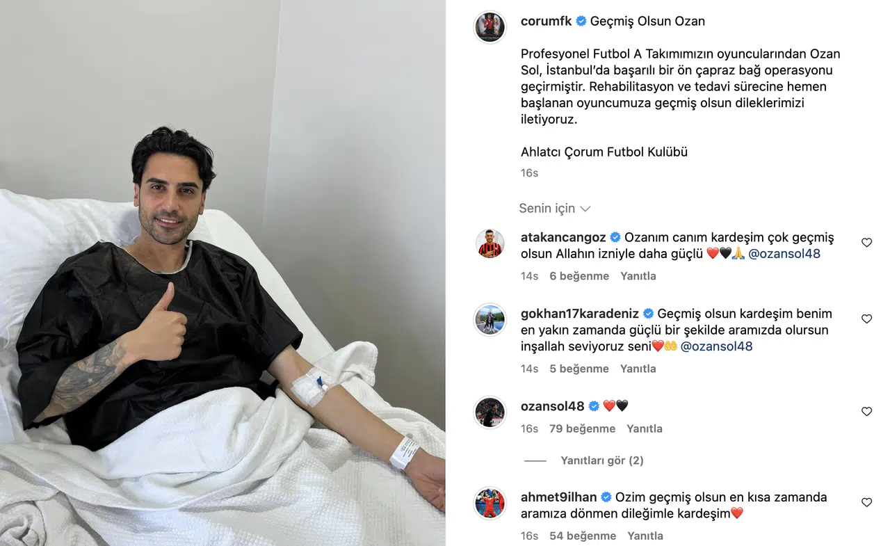 Takım Arkadaşlarından Geçmiş Olsun Mesajı