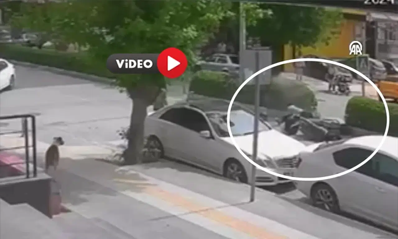 Bahabey’de Motosiklet ile Bisikletin Çarpıştığı Anlar Kamerada