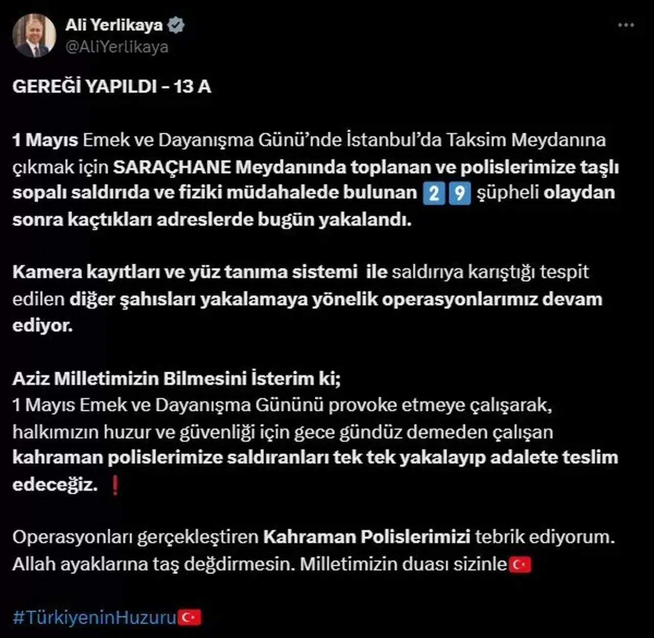 1 Mayıs’ta Polise Taş ve Sopayla Saldıran 29 Kuşkulu Yakalandı