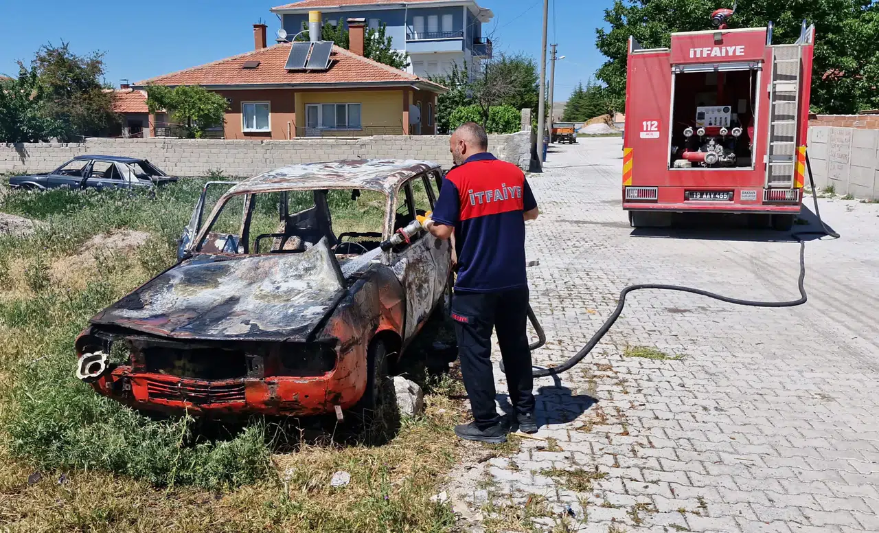 Park Halindeki Otomobil Küle Döndü