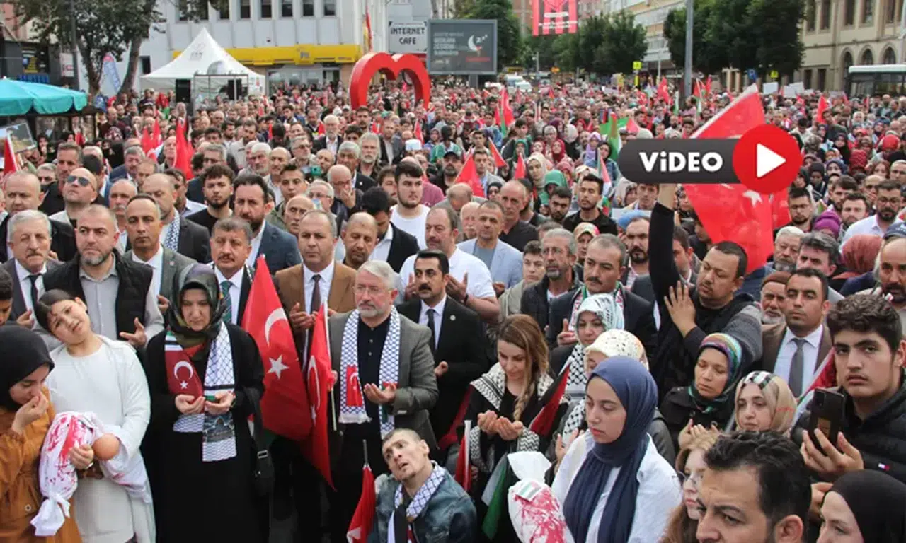 Çorum’da Binler, Filistinliler İçin Meydanda