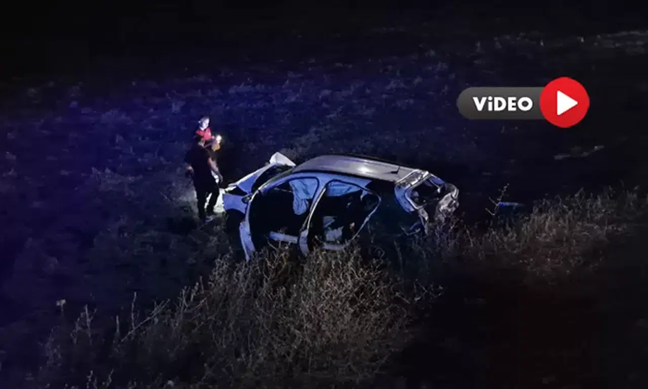 Ağaca Çarpan Otomobil Takla Attı, Sürücü Ölümden Döndü