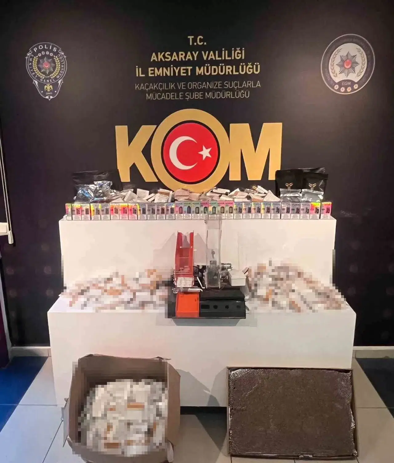 Aksaray’da Kaçak Sigara Deposuna Baskın: 1 Gözaltı