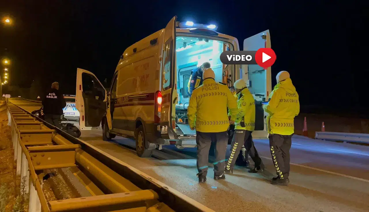 Kontrolden Çıkan Motosiklet Bariyerlere Çarptı