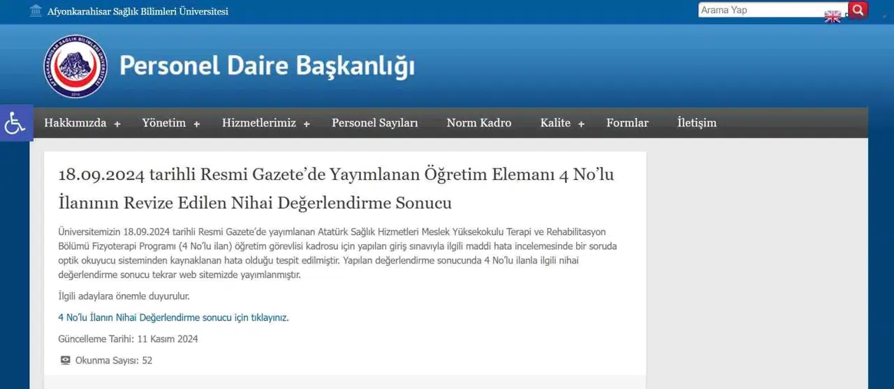 Kısım Liderinin Eşi Argümana Nazaran İki Kez Okunan İmtihanda 100 Puan Alıp 10 Kişinin Önüne Geçip, İşe Başladı