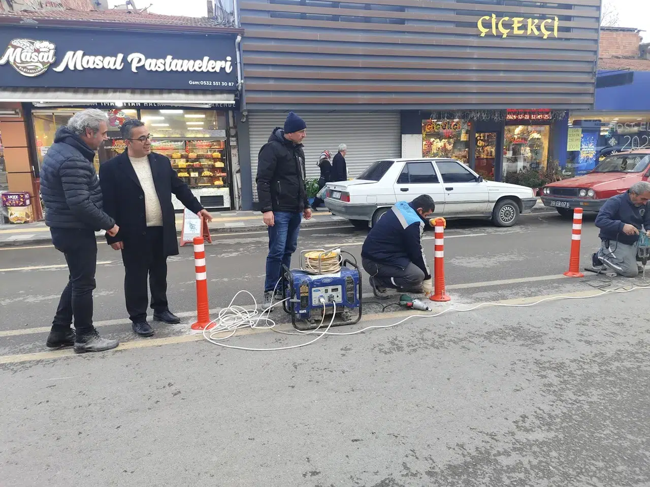 Sungurlu’da Yol Bölme Çalışmaları