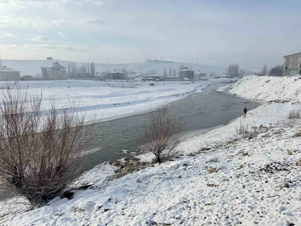 Ağrı’da Dondurucu Soğuklar Tesirini Sürdürüyor