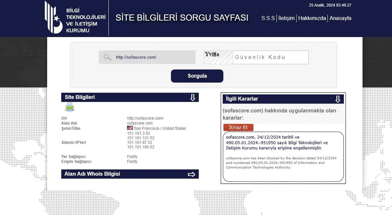 Sofascore’a Erişim Mahzuru Getirildi