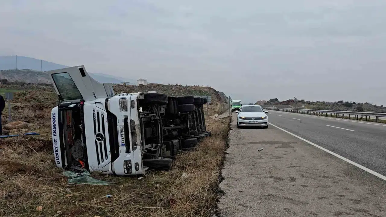 Gaziantep’te Denetimden Çıkan Tanker Yan Yattı