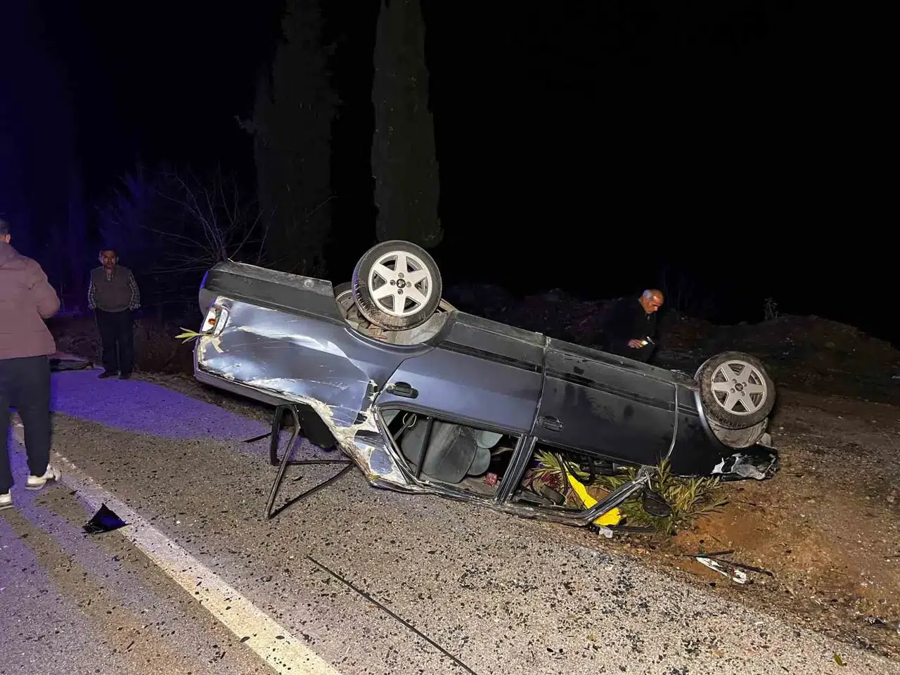 Saklı Buzlanma Kazaya Neden Oldu: Takla Atan Araçta 1 Kişi Yaralandı