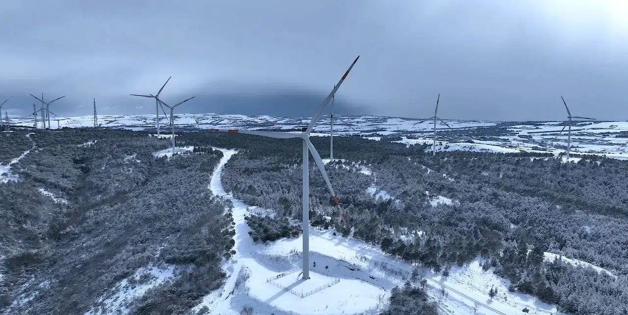 Rüzgargüllerinin Kış Görüntüsü Kartpostallık İmajlar Oluşturdu