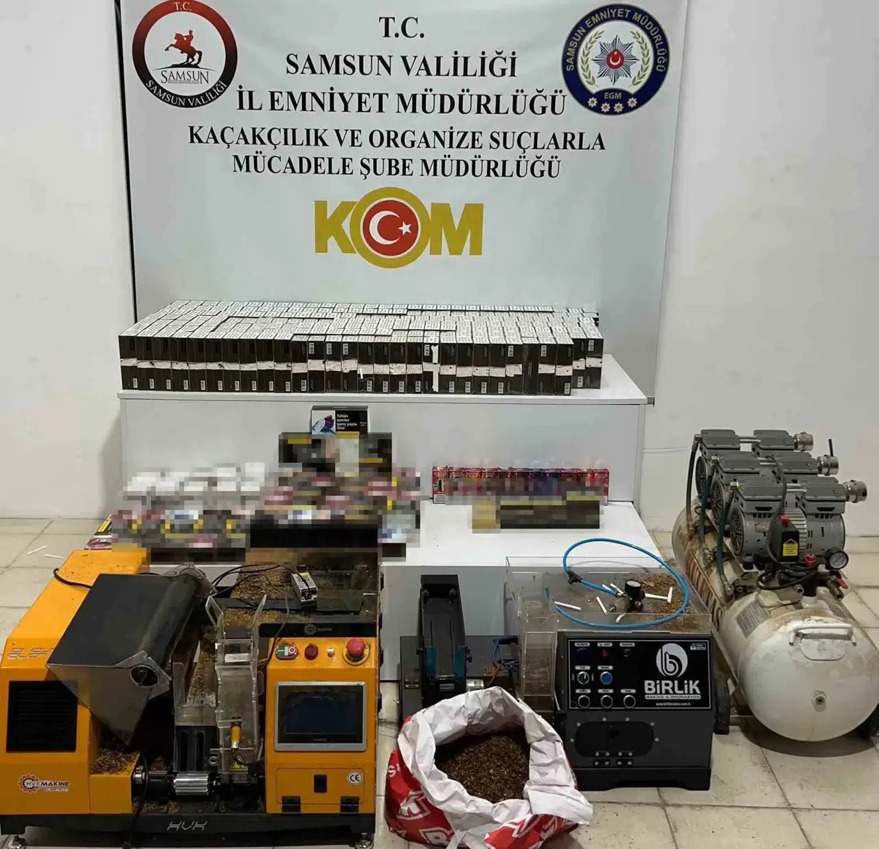 Samsun’da Kaçak Sigara ve Tütün Operasyonu