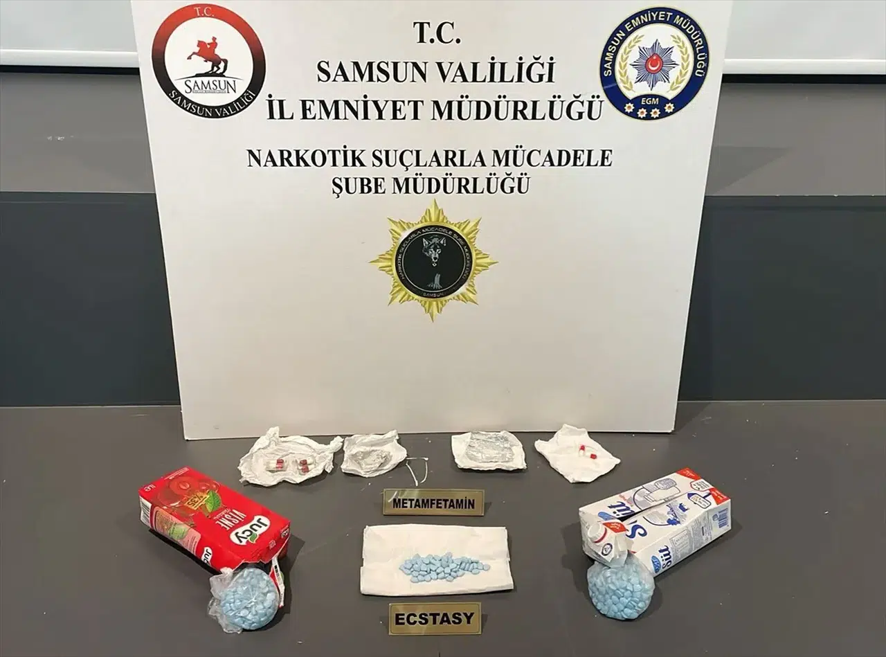 Samsun'da meyve suyu ve süt kutusunda uyuşturucu ele geçirildi