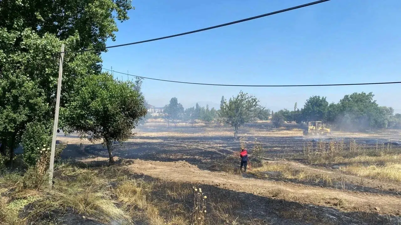 Merzifon’da tarım arazisinde çıkan yangın söndürüldü