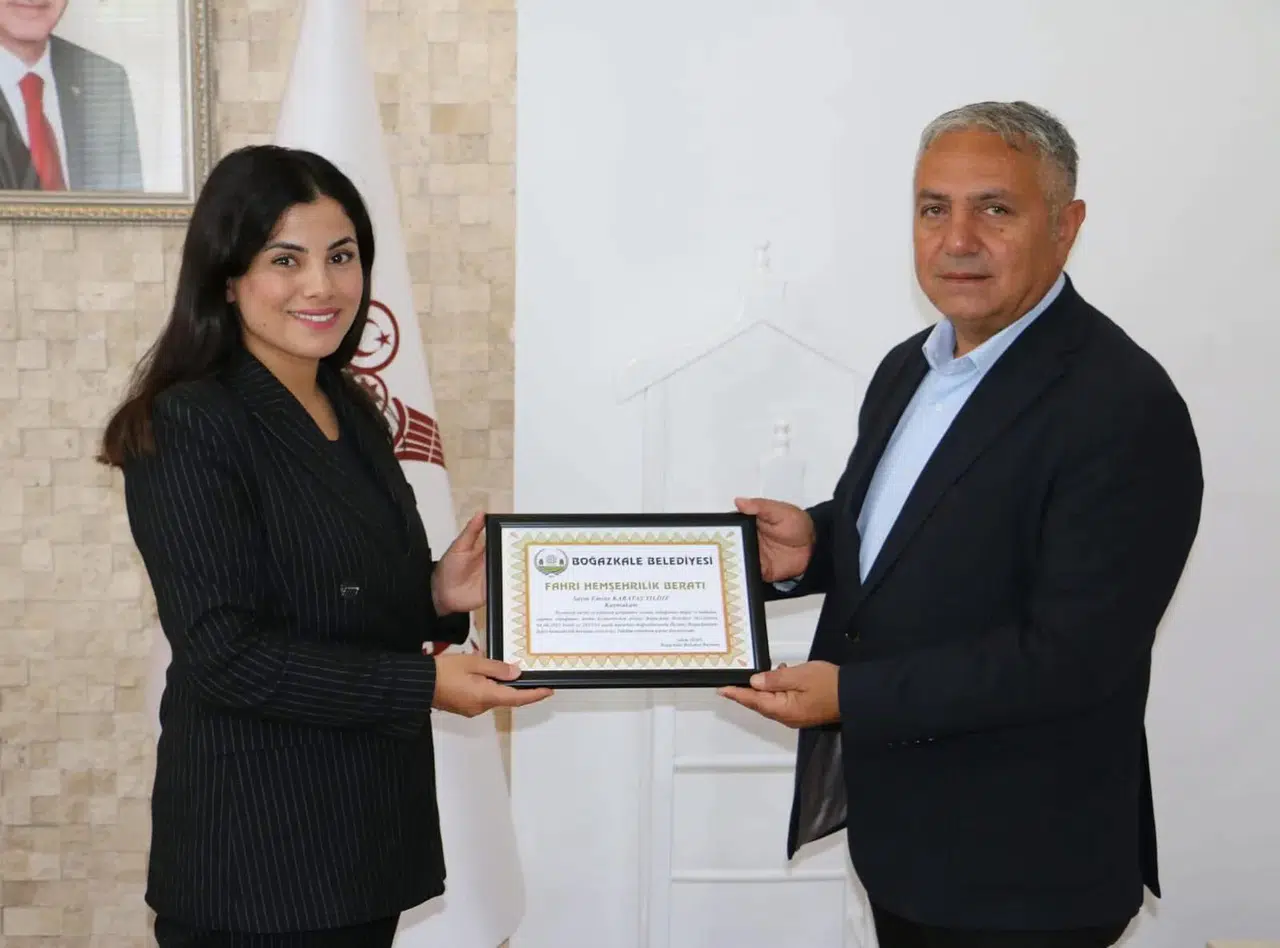 Emine Karataş Yıldız’a Fahri Hemşehrilik Beratı