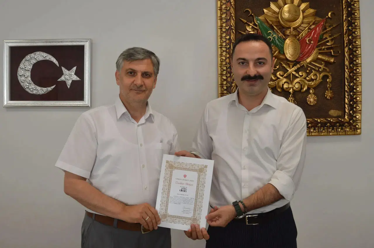 Türkiye Diyanet Vakfı'dan Havza Kaymakamı Ayvat'a teşekkür belgesi